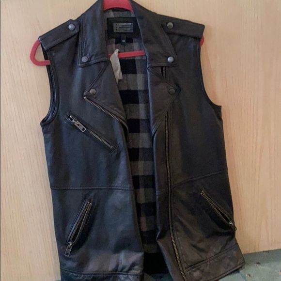 Current Elliott Leather Motto Vest